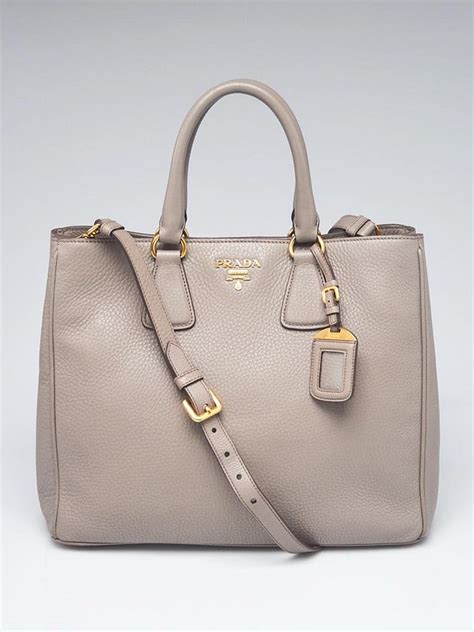 PRADA Vitello Daino Shopping Tote Argilla 